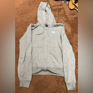 Nike gray zip up hoodie